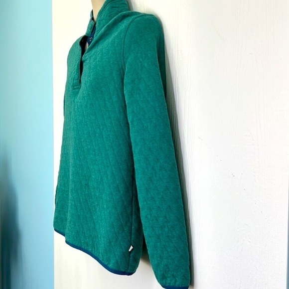 ORVIS - Teal & Blue Quilted Button Long Sleeve Pullover Size Small - Picture 5 of 11